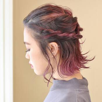 保存版 グラデーションヘアの長さ別アレンジ15選 毛先を隠せば学校もok Hair