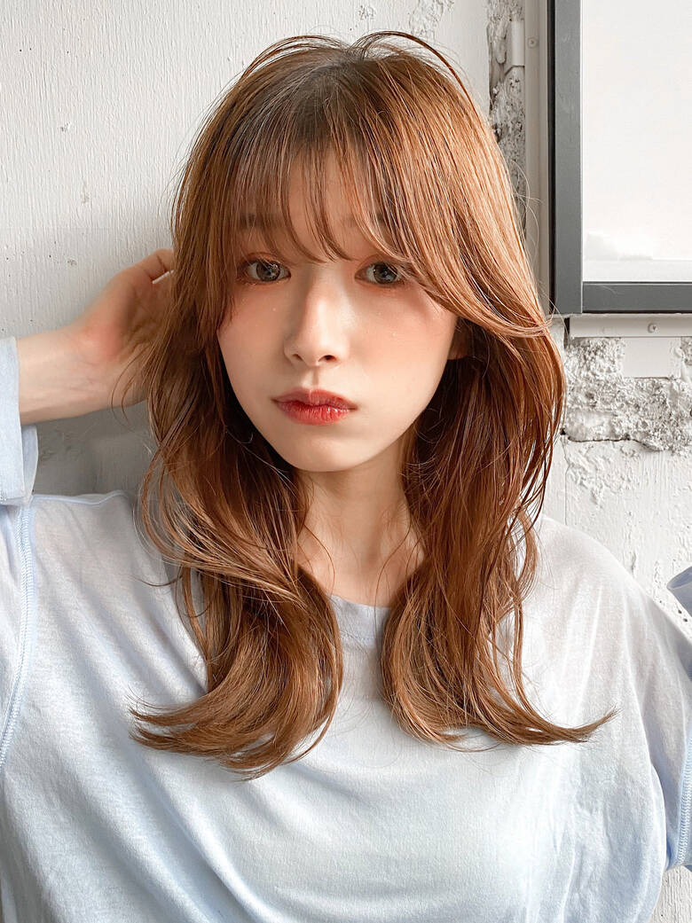 流し前髪 ミディアム ゆるふわパーマ ナチュラル Dydi 表参道 松崎来未 Hair