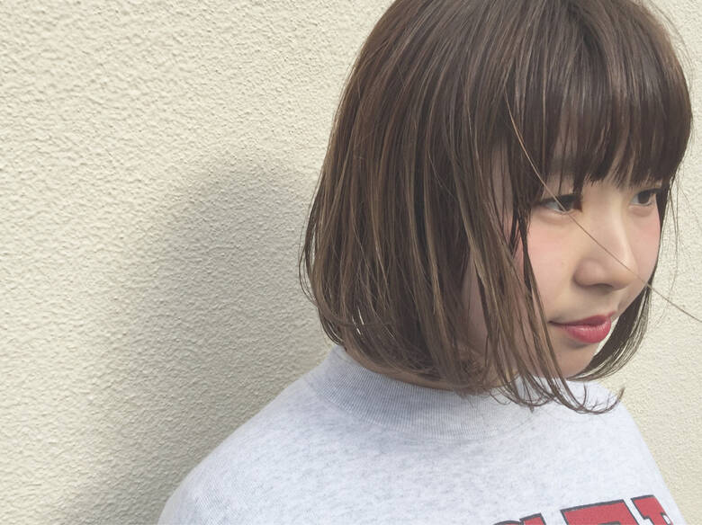 前髪あり ハイライト ボブ ナチュラル Noe Salon Kento Noesalon Hair