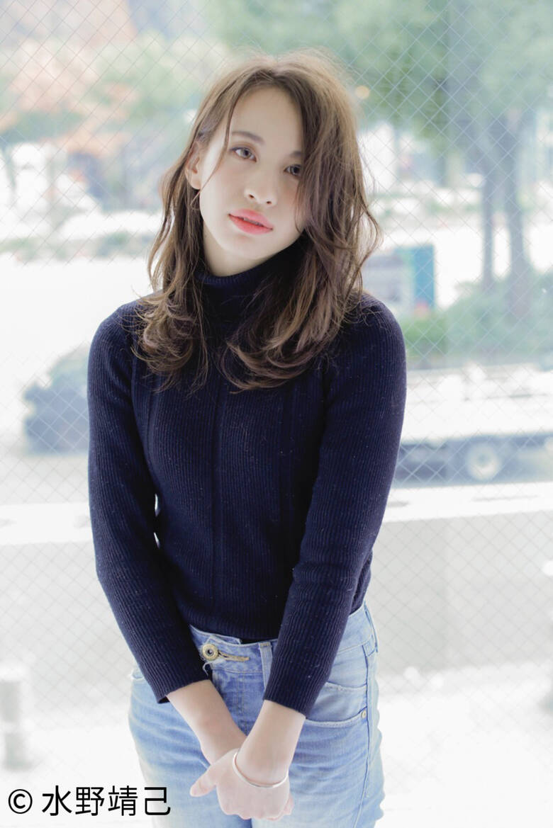 ナチュラル ミディアム 外国人風 パーマ Gallaria Elegante可児店 水野靖己 Hair