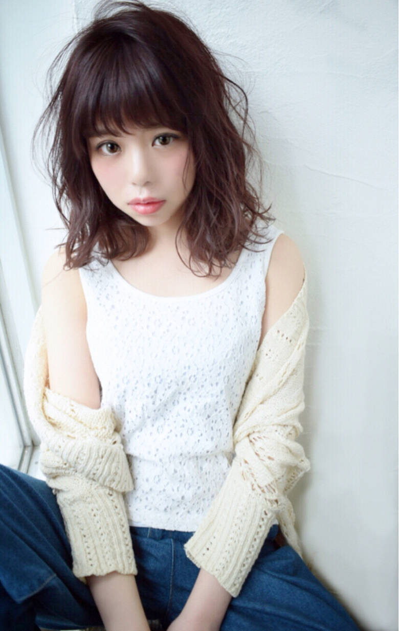 ミディアム 斜め前髪 大人女子 フェミニン Moon Jeje ムーンジェジェ 柴立吉之助 2428 Hair