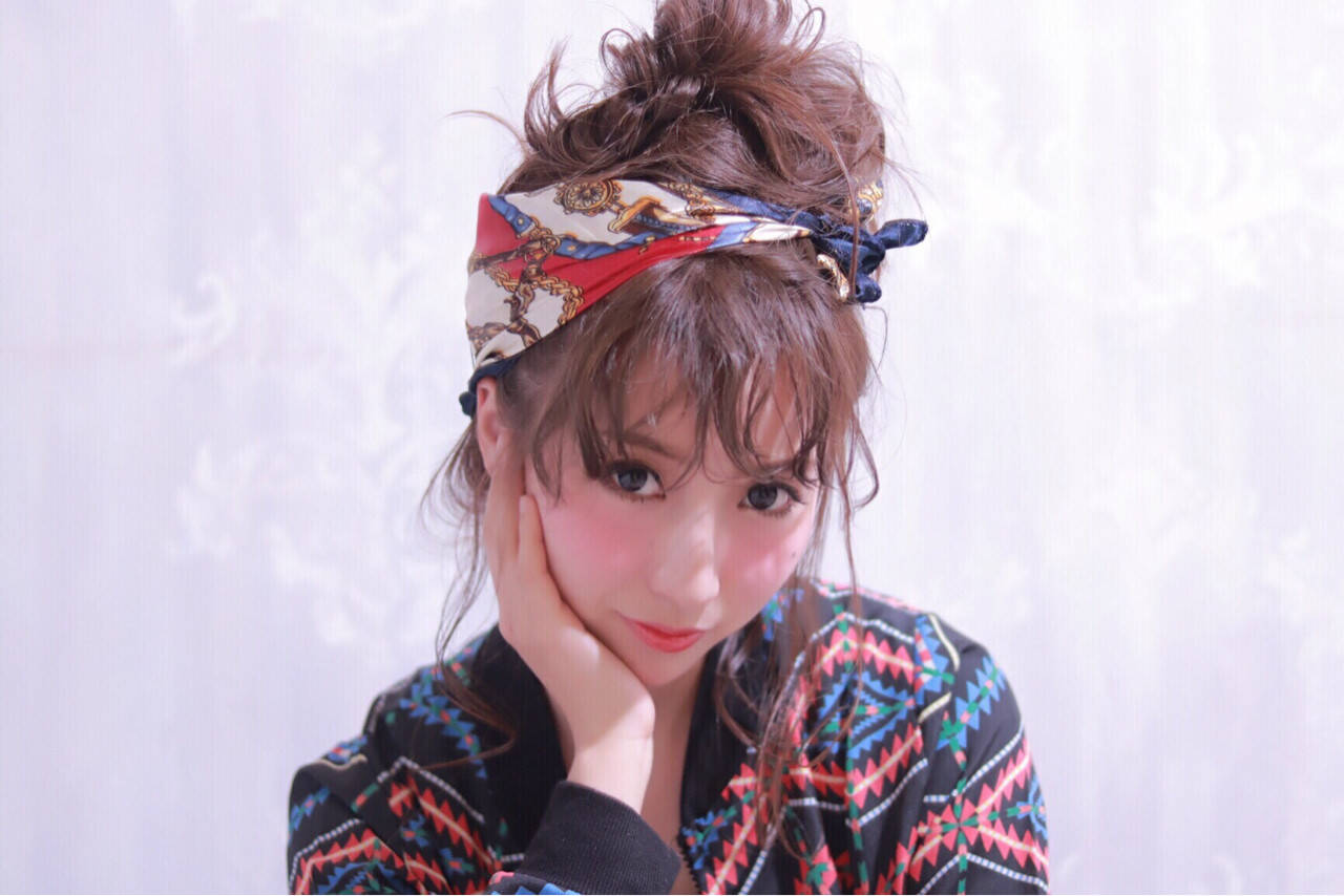 ストリート ヘアアクセ ヘアアレンジ 前髪あり みさと Hair