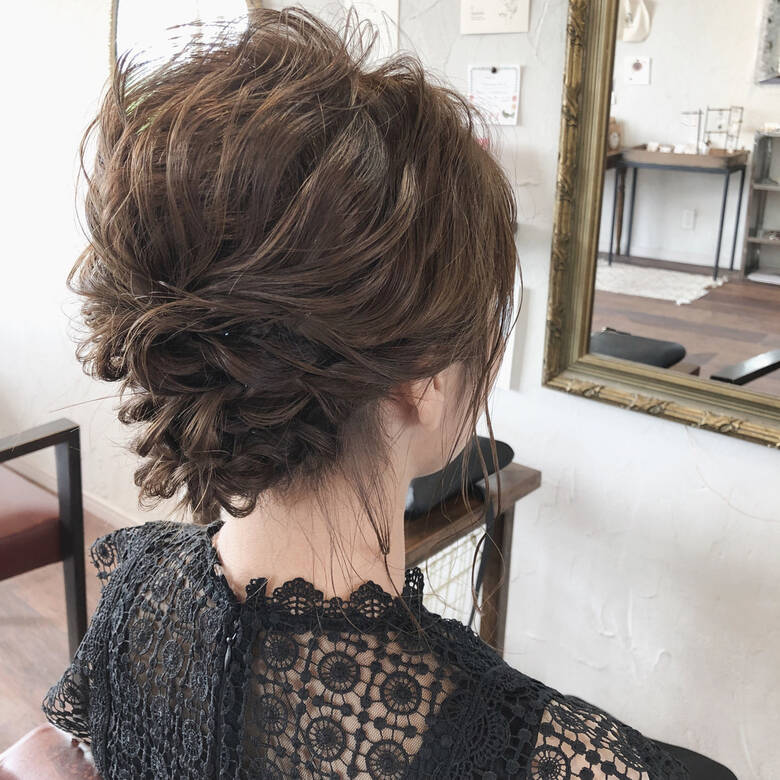 ヘアアレンジ 結婚式ヘアアレンジ ボブ フェミニン Noelle インスタ Michiko K 川内道子 Instagram Michiko K 5018 Hair