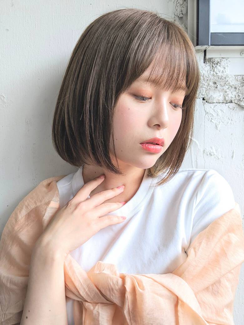大人カジュアル ショートボブ シースルーバング デート Dydi 表参道 Dydi表参道 森川 敬之 Hair