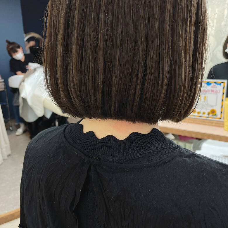 ナチュラル ボブ 切りっぱなしボブ ミニボブ Alpha Cherie かつろう Hair