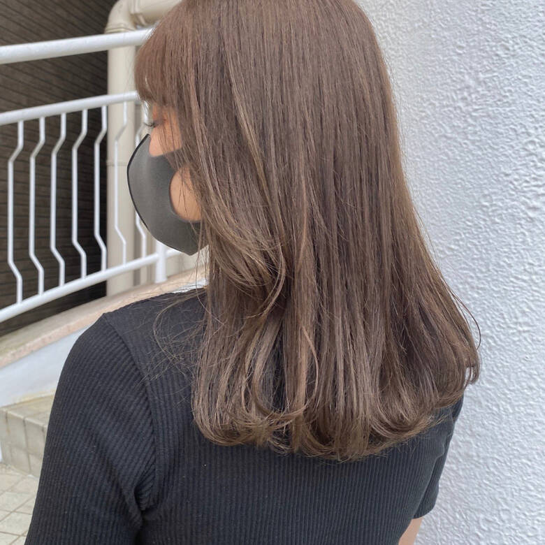 ミルクティーグレージュ ブリーチなし ベージュカラー ミルクティーベージュ L Ea表参道 堀切 瑚花 Hair