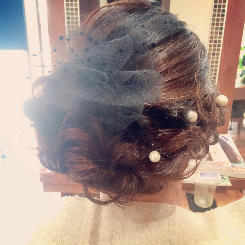 大人かわいい ヘアアレンジ セミロング 美容室aqua 小野 里織 Hair