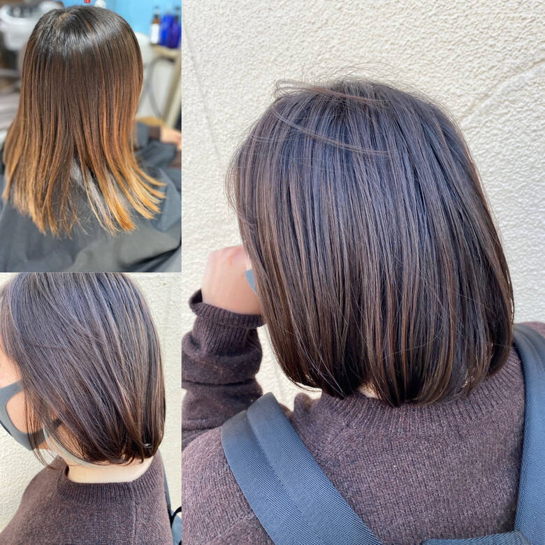 ミディアム ショートヘア インナーカラー エクステ Aime 髪質改善師エイ 6305 Hair