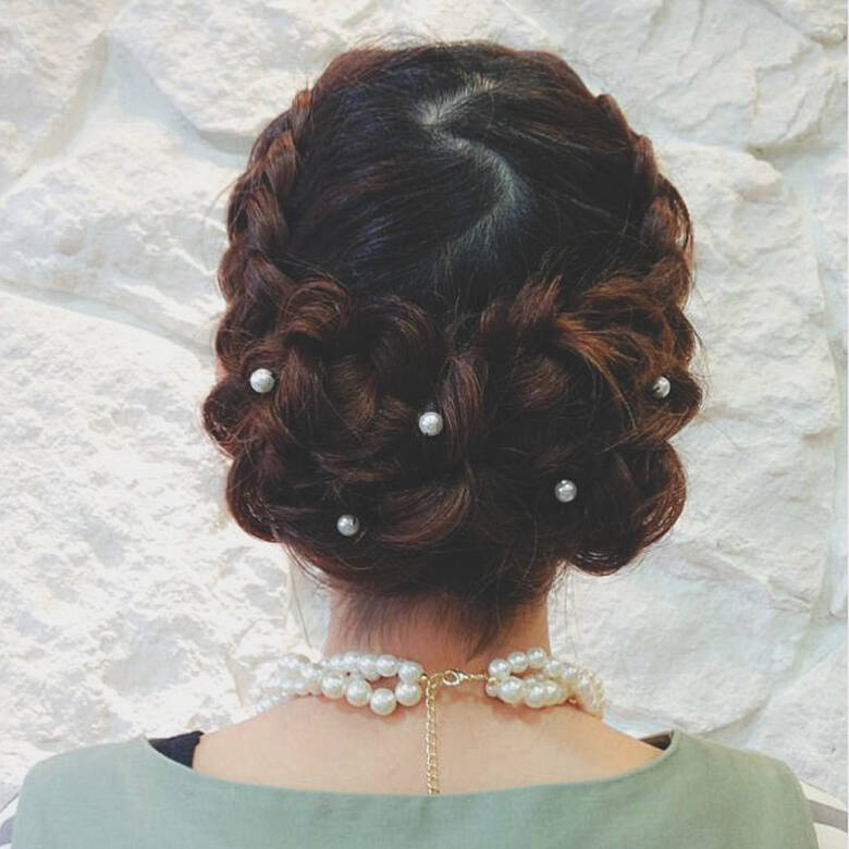 ガーリー 結婚式 ヘアアレンジ 編み込み The Aman Girl Aya Okamoto Hair