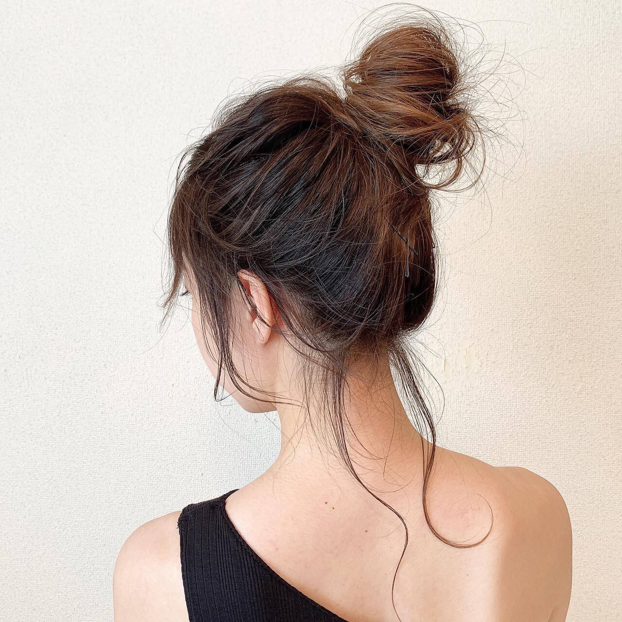 髪型 ロング お団子