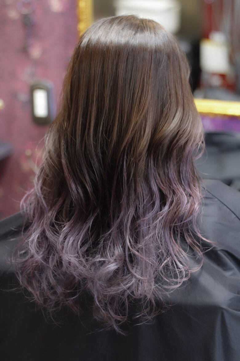 ラベンダー ロング バレイヤージュ 外国人風カラー Atelier Barocco ドン 5928 Hair