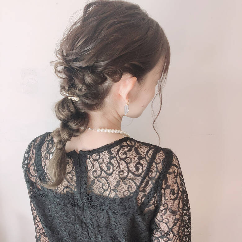 編みおろし フェミニン セミロング ヘアアレンジ Jlb 多田 朱音 Hair