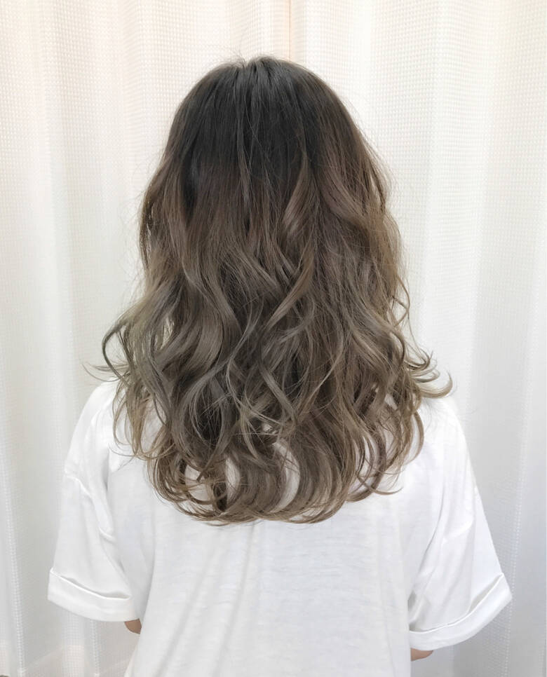 ウェーブ モード セミロング グラデーションカラー Seamu サワ Hair