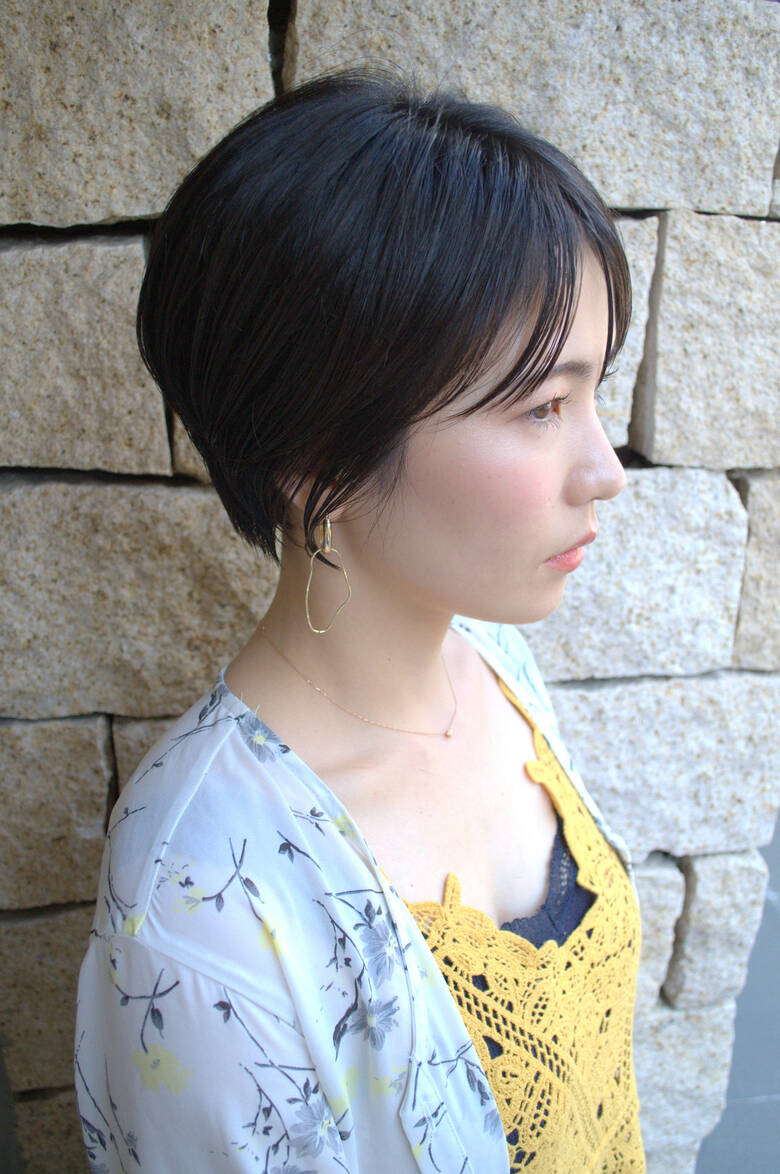 ショートヘア ショート 濡れ髪スタイル 黒髪 Nude ツヤマトモハル Hair