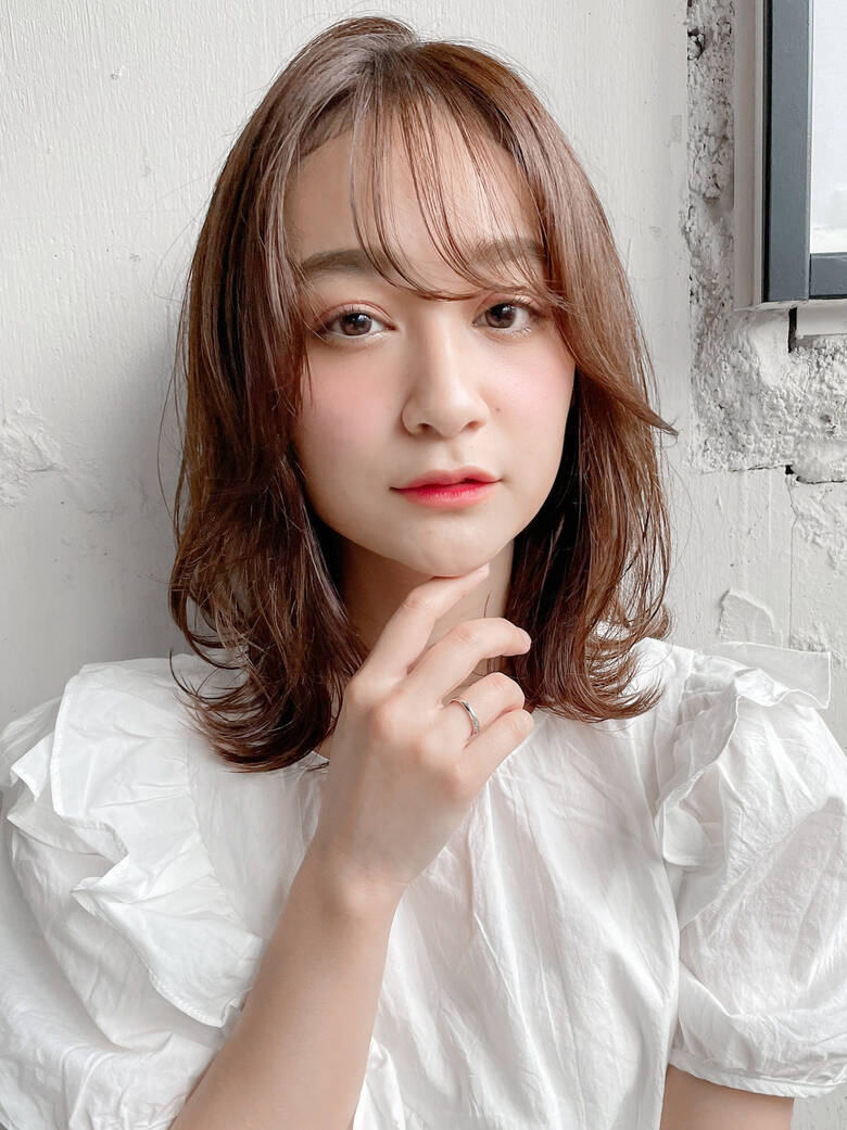 ゆるふわパーマ レイヤーカット ミディアム デジタルパーマ Dydi表参道 本田結 ほんだゆい Dydi表参道 6743 Hair