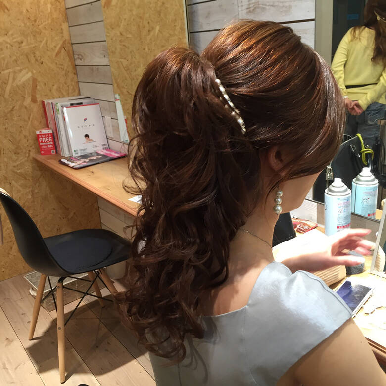 エレガント ニュアンス セミロング ヘアアレンジ ヘアセットサロンn 阪田 充章 Hair