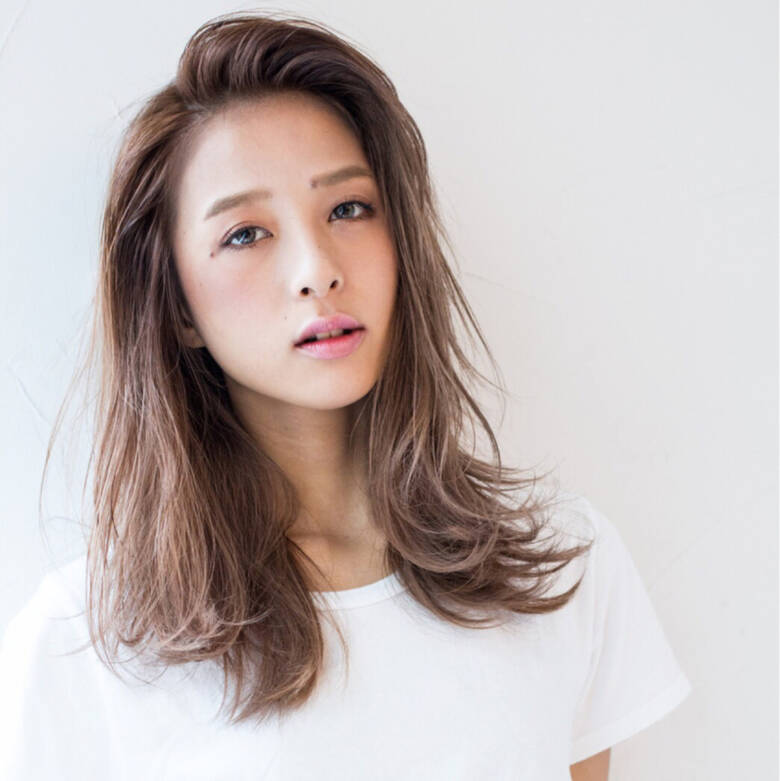 かき上げ前髪 外国人風 ストレート セミロング Hair Make Ash 祐天寺 山田涼一 2235 Hair