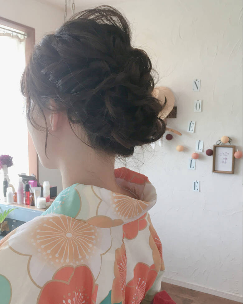 ヘアアレンジ 簡単ヘアアレンジ ゆるふわ ミディアム Noelle インスタ Michiko K 川内道子 Instagram Michiko K 1561 Hair