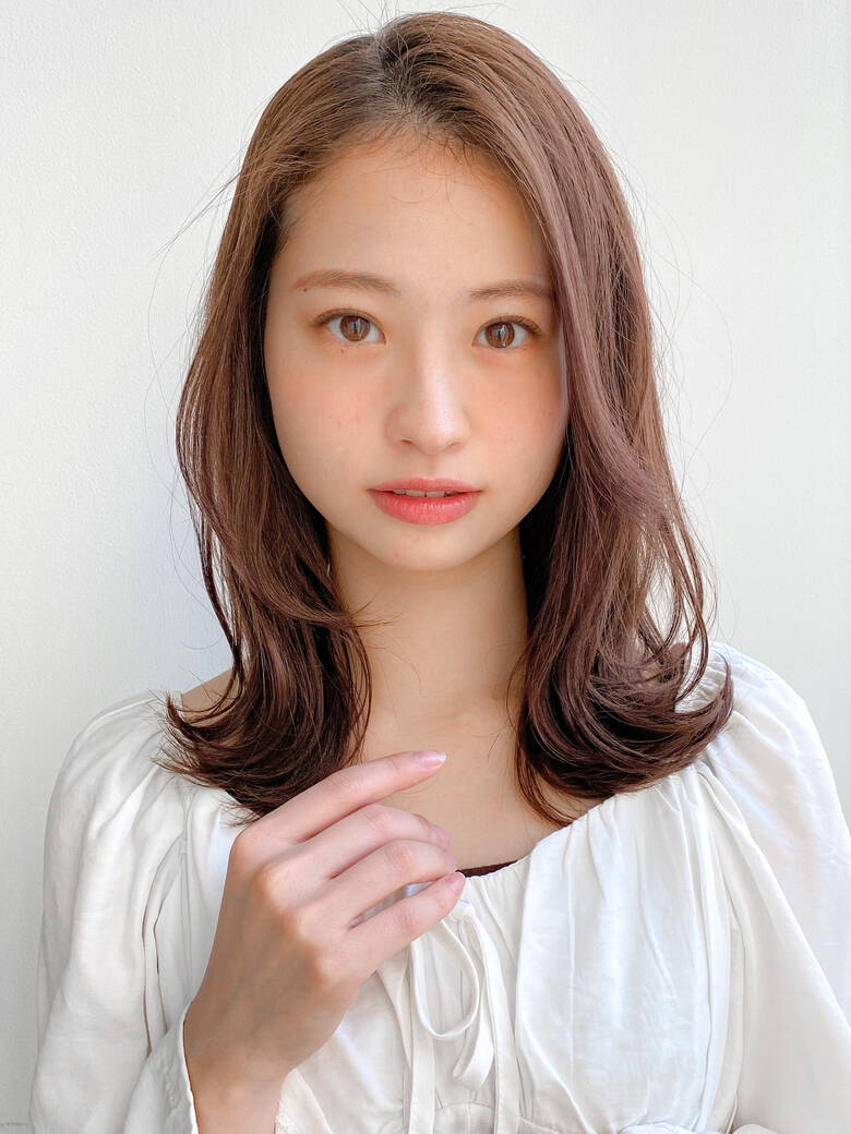 ナチュラル ミディアム デジタルパーマ 代 Lyann表参道 原田 実茄 6334 Hair