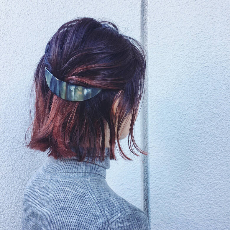 インナーカラー 切りっぱなし 大人女子 ピンク Freelance Miyoshi Hair