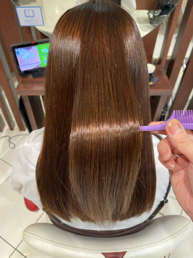 縮毛矯正 セミロング 髪質改善 髪質改善トリートメント Earth浦和店 園城寺裕也 Hair