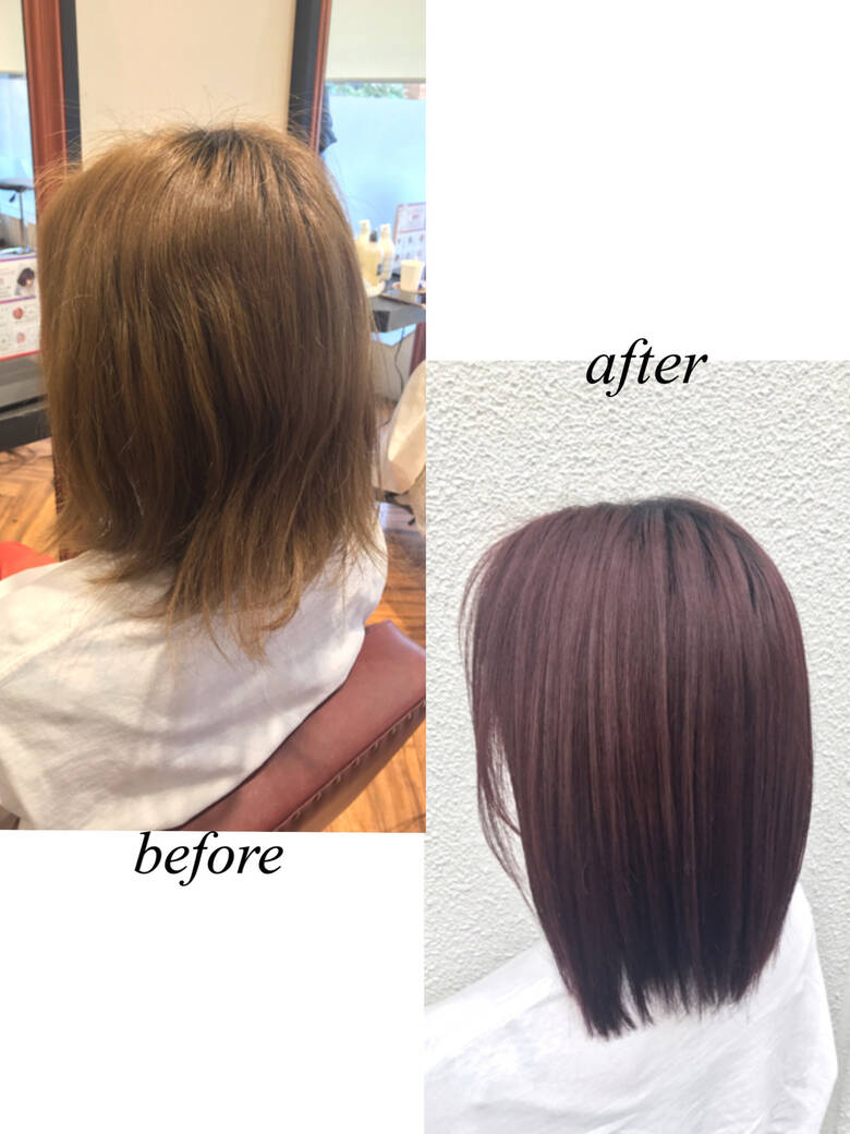 ナチュラル ラベンダーピンク 切りっぱなしボブ ピンク Innocence 西宮北口店 Innocence 宮本伸一 Shin 5591 Hair