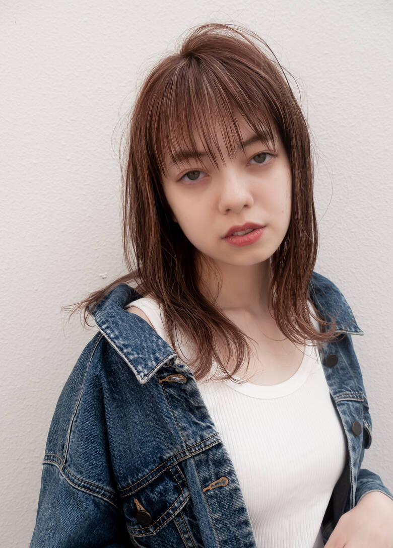 外ハネウェーブ 代 セミロング 丸顔 Tiara Sakuragicho 藤本隆広 Hair