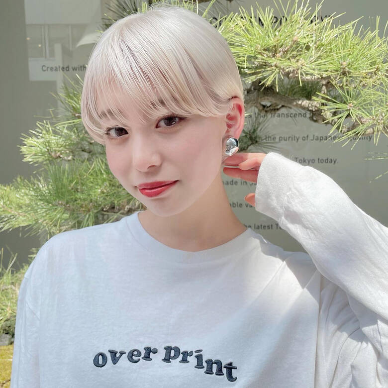 ホワイトカラー ブリーチカラー ショート コンパクトショート Peek A Boo アトレ恵比寿店 Kyohei Oda Hair