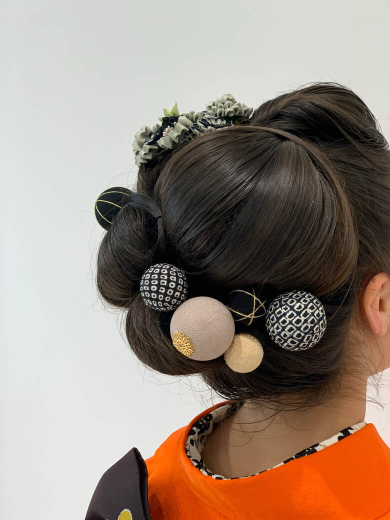 面長 結婚式ヘアアレンジ まとめ髪 インナーカラー フリーランス 吉田じゅんこ Hair