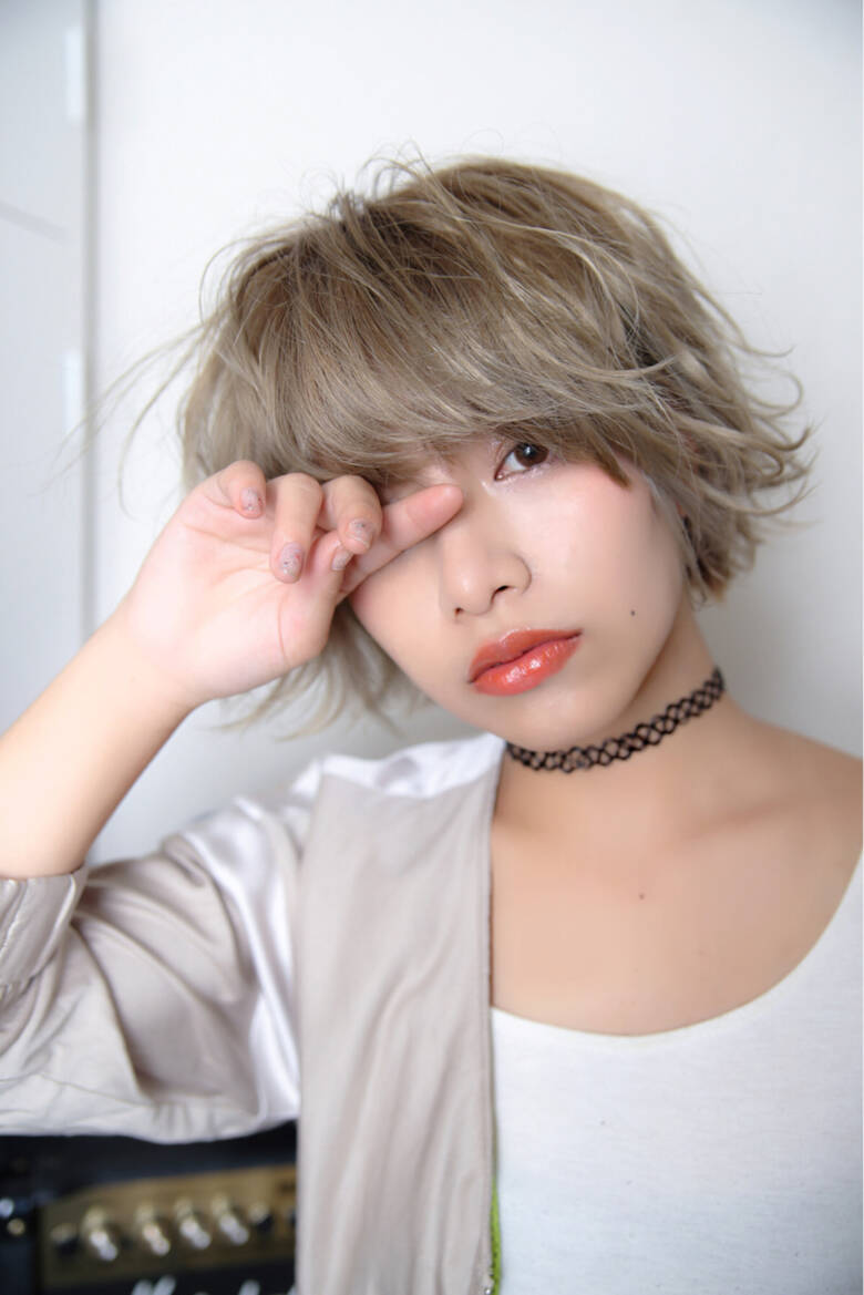 ストリート かっこいい くせ毛風 ショート 渡邊りつ Hair