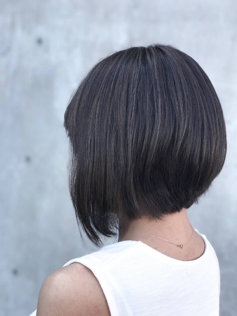 ボブ 前下がりボブ グレーアッシュ ハイライト 花鳥風月total Beauty 小川宏人 Hair