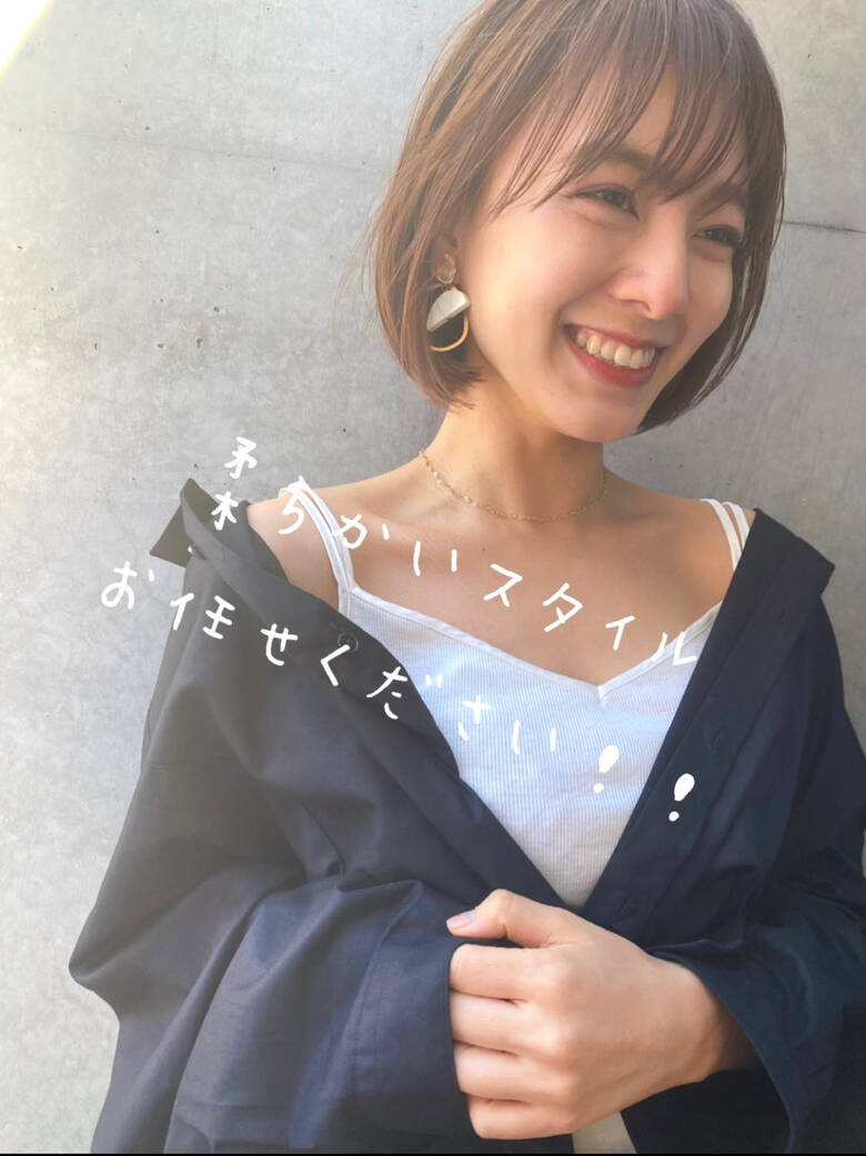 ナチュラル ふんわり前髪 ミニボブ 斜め前髪 Margaux By Garden 平山 憂祐 Hair