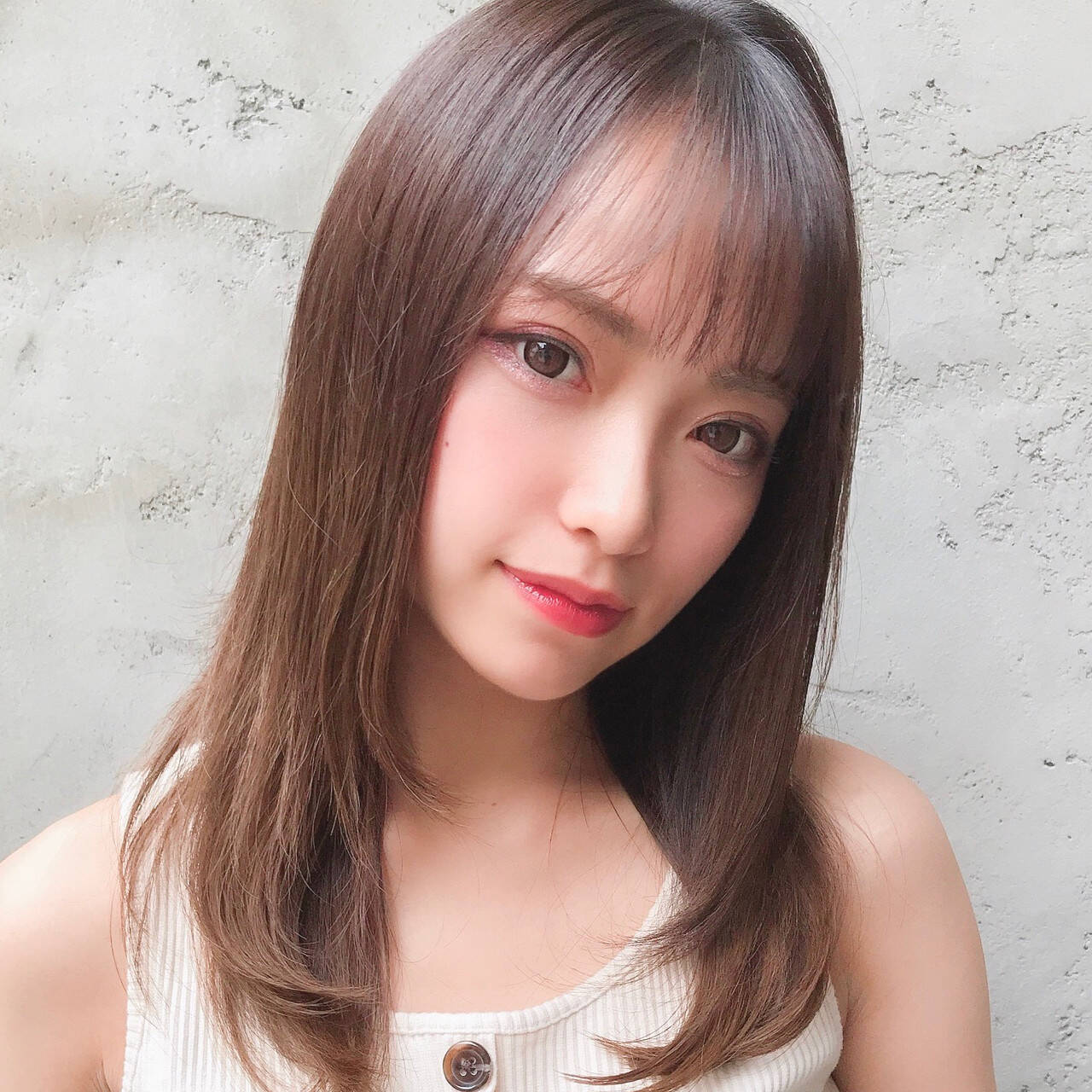 ナチュラル アッシュブラウン ストレート セミロング Dydi 表参道 Dydi やまち Hair