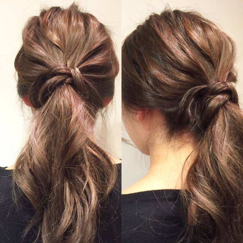 ショート ポニーテール ヘアアレンジ ローポニーテール ヘアーサロンシェール 栗山 卓也 Hair