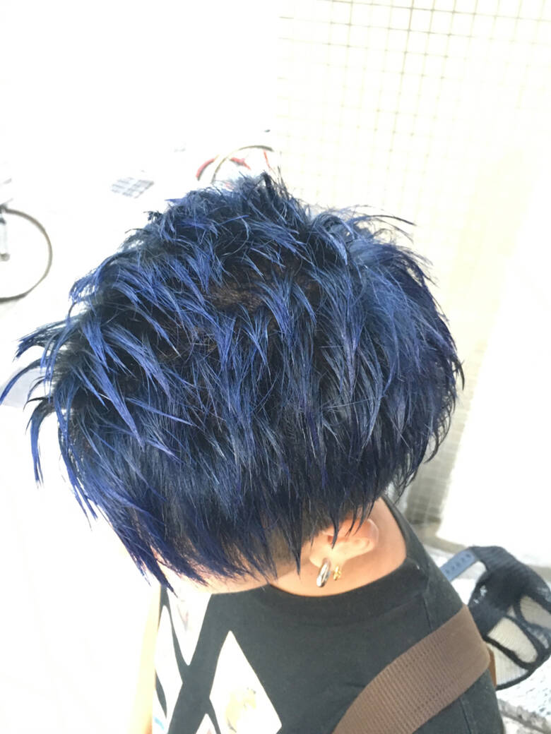 メンズ ショート モード ブルー Rucca Tsubasa Hair