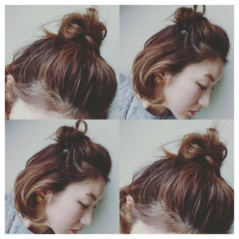 外国人風カラー セルフヘアアレンジ ヘアアレンジ ボブ Nayumi Hair