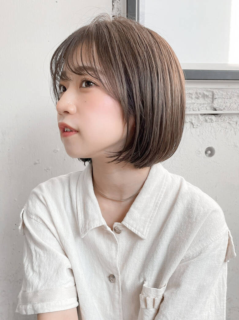 シースルーバング ショートボブ 切りっぱなしボブ ミニボブ Dydi表参道 本田結 ほんだゆい Dydi表参道 Hair