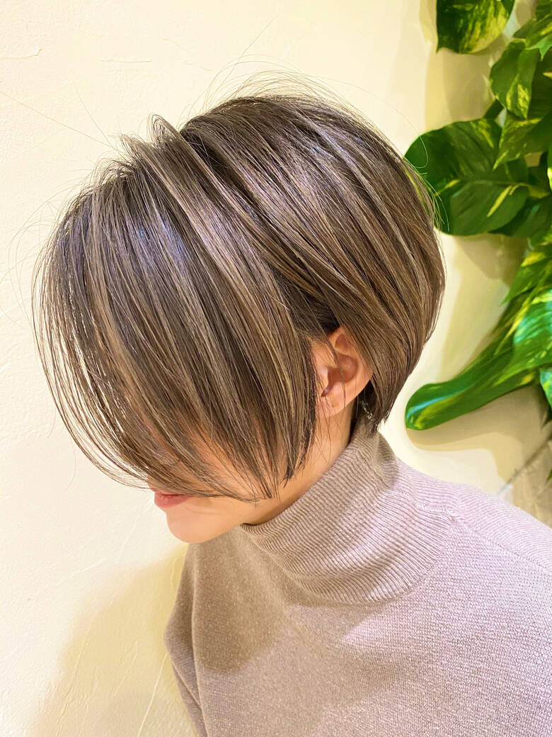 ナチュラル ショートボブ 前髪なし 小顔ショート Present 銀座 プライベートサロンpresent 川島 工 Hair