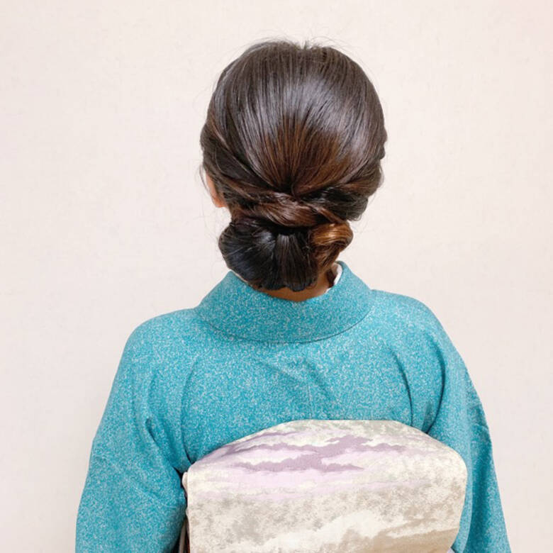 ミディアム 結婚式ヘアアレンジ 和装ヘア お呼ばれ 福岡天神ヘアセット 着付け専門店 Three Keys Moriyama Mami 5241 Hair