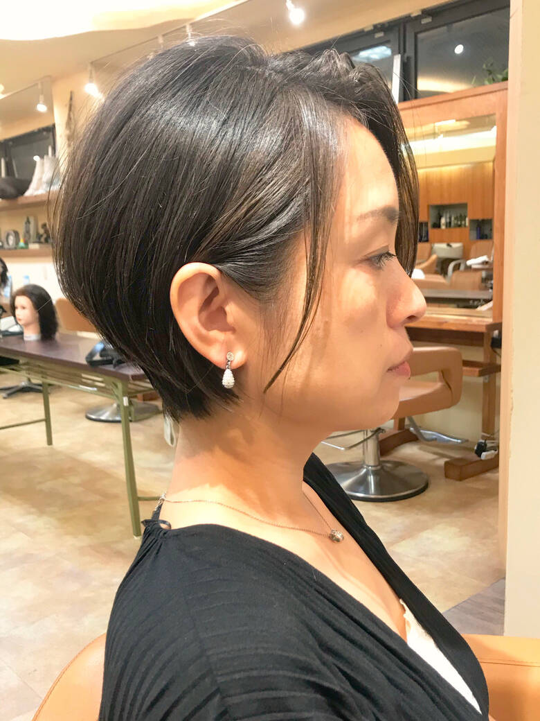 ショート 艶髪 黒髪 ナチュラル モリオフロムロンドン 池袋店 日平 海 Hair
