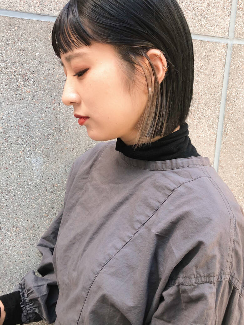 ストリート インナーカラー 切りっぱなしボブ ボブ Laundry 山本航大 Hair