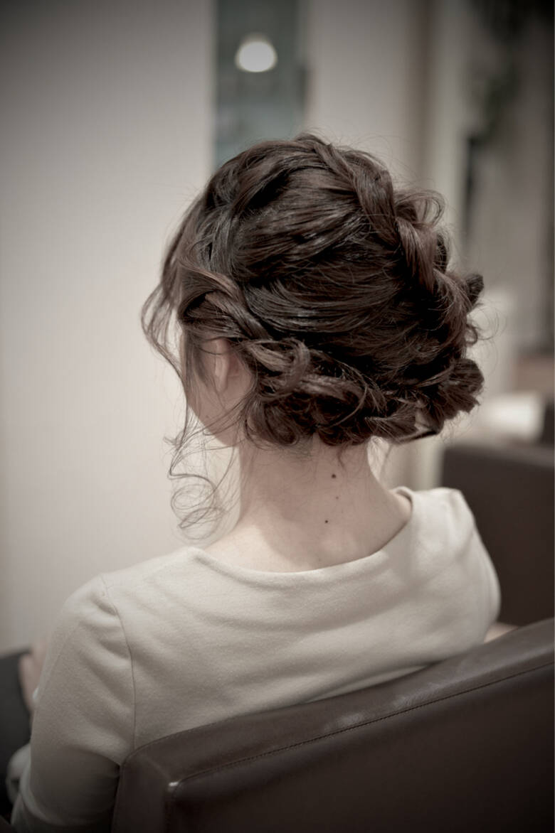 編み込み パーティ ヘアアレンジ ガーリー Peridot F 大西 鮎美 Hair