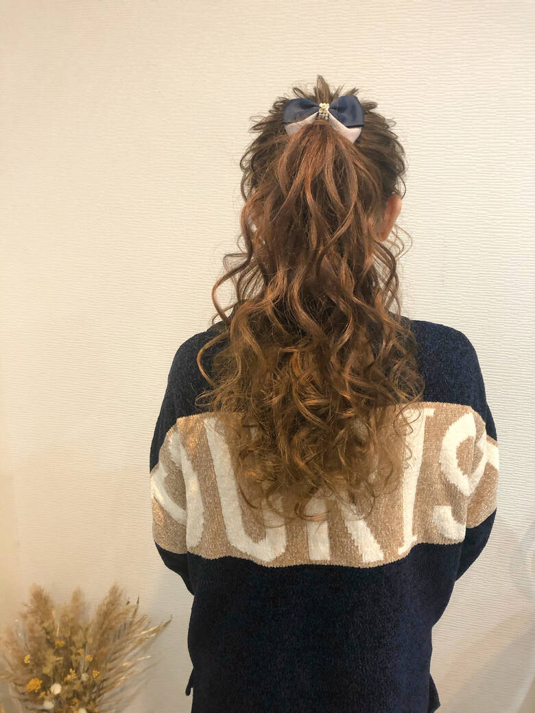 ヘアセット ポニーテールアレンジ ヘアアレンジ 結婚式 休業中 Mai Hair