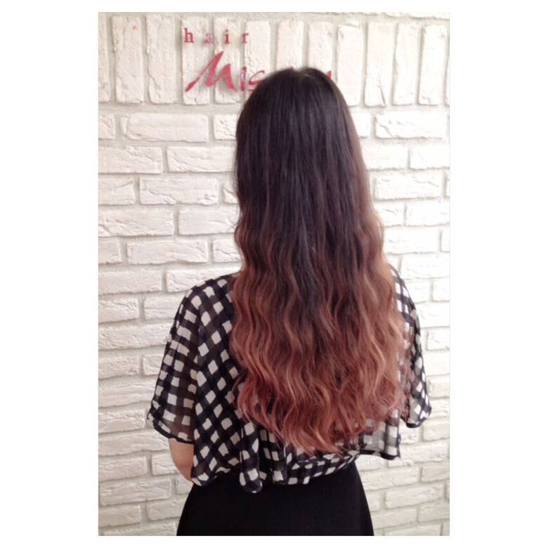 カラートリートメント ピンク グラデーションカラー ストリート Hair Mission 斉藤 友美 Hair