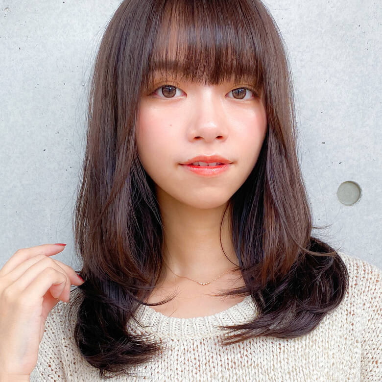 ミディアムレイヤー レイヤー 小顔 ミディアム Agnos 青山 石川 卓弥 Agnos青山 小顔レイヤー Hair