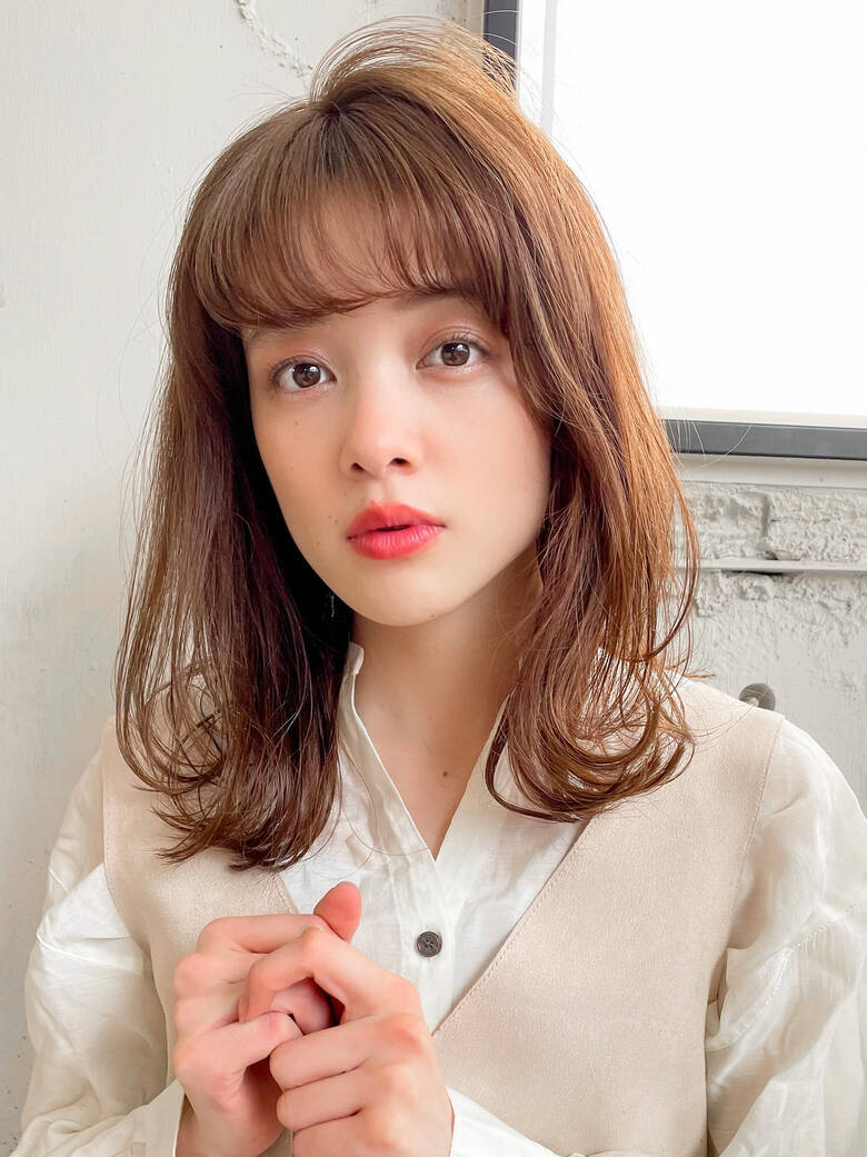 ミディアム レイヤーカット ゆるふわパーマ デジタルパーマ Dydi表参道 本田結 ほんだゆい Dydi表参道 Hair