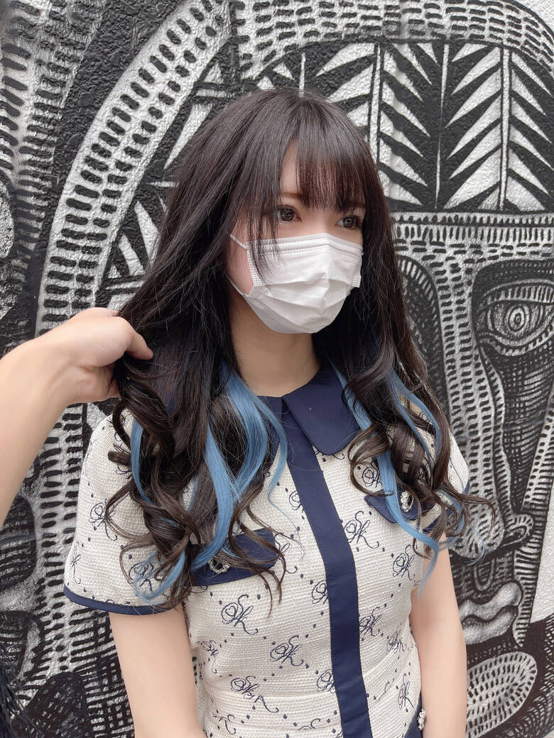 インナーカラー ブルー エクステ ロング Alesinternational 世界大会2年連続日本代表ファイナリスト新村 嘉人 Hair