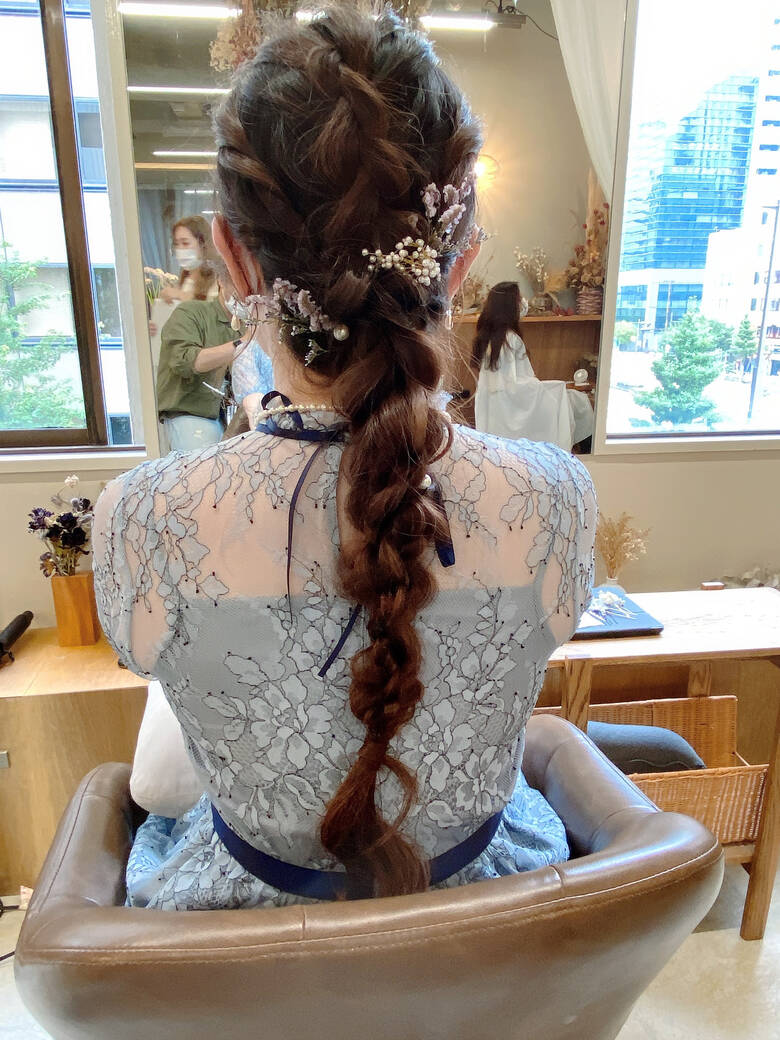 ヘアアレンジ ガーリー ヘアセット 結婚式ヘアアレンジ Mallow Takashi Nagata Hair