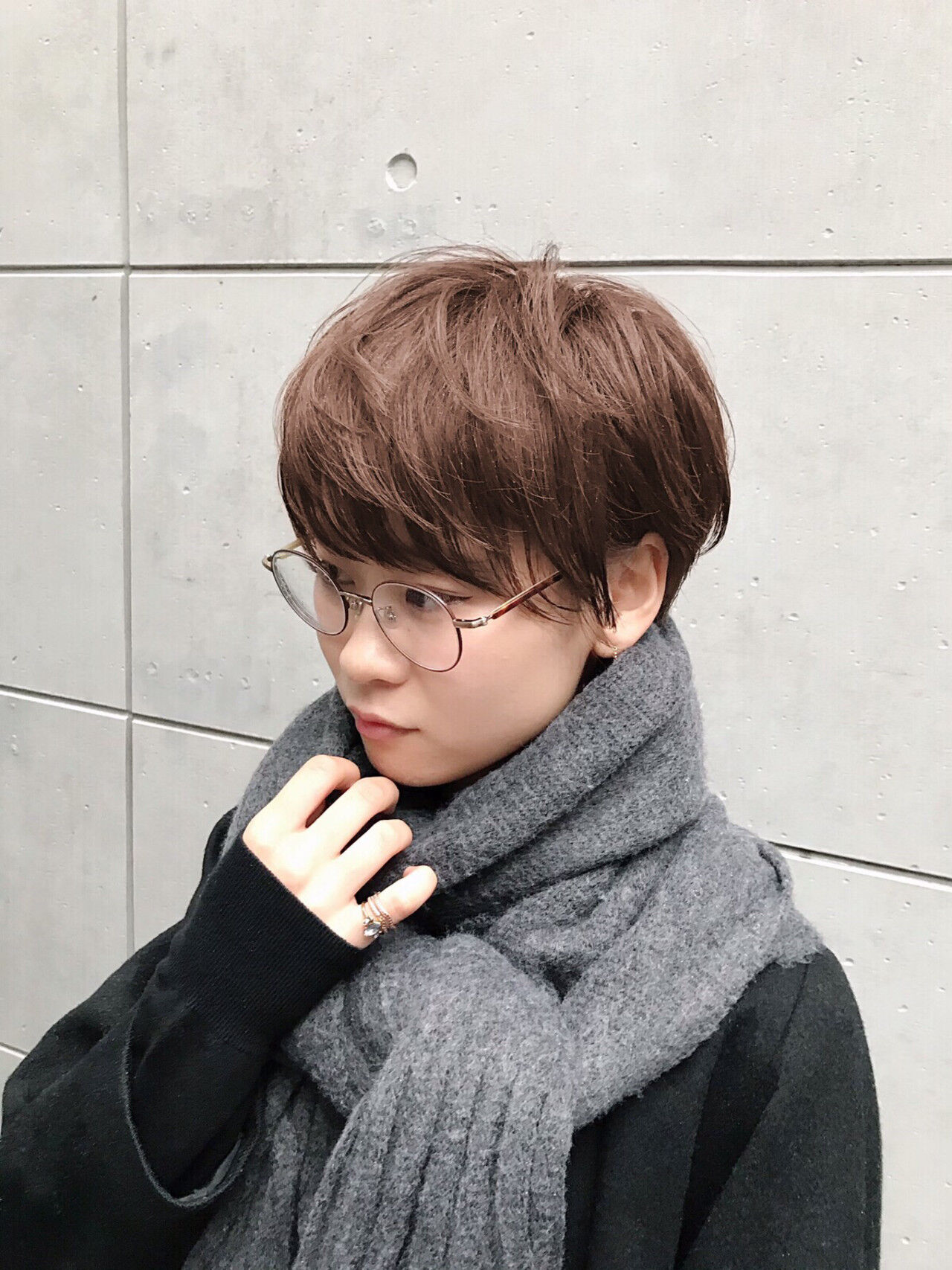 グレージュ ハンサムショート ショートカット ショート ヘアスタイルや髪型の写真・画像