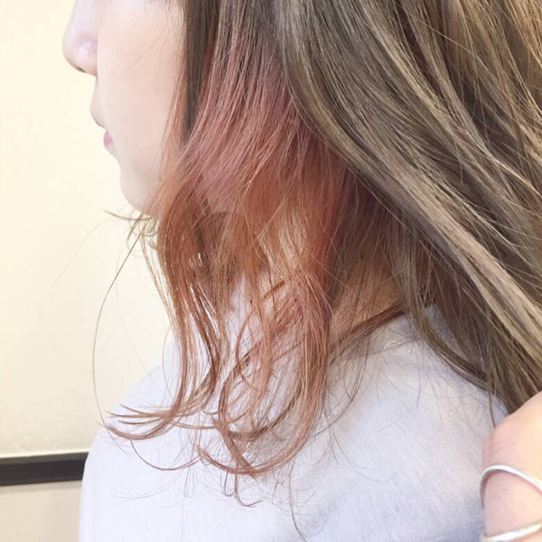 ピンク 透明感 ミディアム インナーカラー Havana 天神 中村明俊 Hair